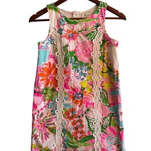 Lilly Pulitzer for Target Girls Pink Green Floral Shift Dress EUC